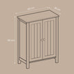 Bathroom Floor Storage Cabinet – Wood – White – Freestanding with 2 Doors and 2 Adjustable Shelves