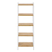5-Tier Shelf Unit – Bamboo – Natural White – Versatile Storage Organizer for Kitchen and Bathroom