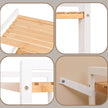 5-Tier Shelf Unit – Bamboo – Natural White – Versatile Storage Organizer for Kitchen and Bathroom