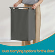 Laundry Hamper – Metal Frame – Rustic Brown and Black – Pull-Out Liner with Shelf, 65L