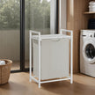 Laundry Hamper – Metal – Rustic Brown and Black – Pull-Out Liner with Shelf, 65L
