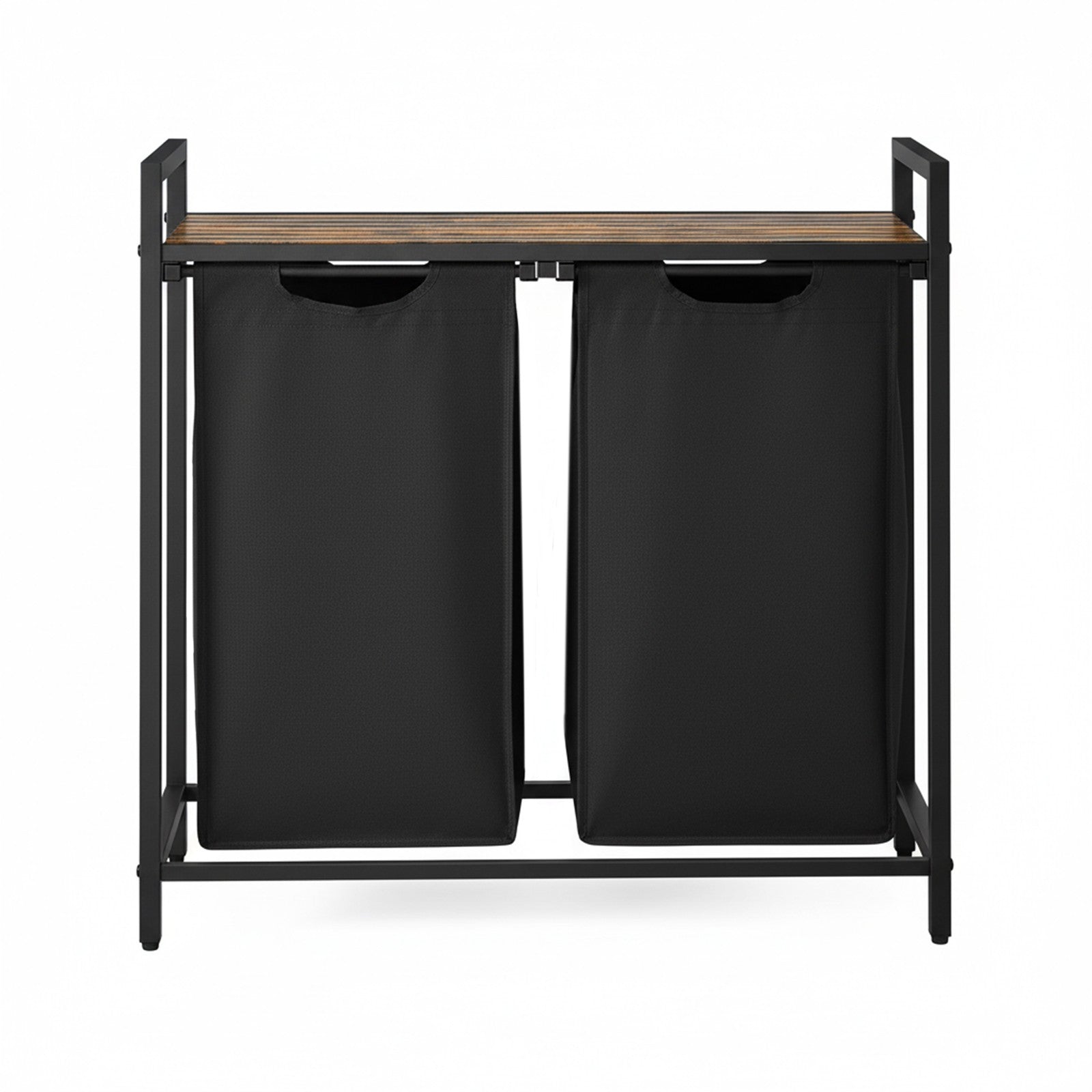 Clothes Hamper – Fabric – White – 2 Compartment Design with Removable Liner Bags
