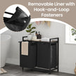 Clothes Hamper – Fabric – White – 2 Compartment Design with Removable Liner Bags