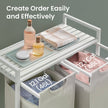 Laundry Hamper – Fabric – White – Double Compartment with 2 Removable Bags