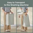Laundry Hamper – Fabric – White – Double Compartment with 2 Removable Bags