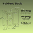 3-Compartment Laundry Sorter – Fabric – Natural Beige – Rolling Cart with Shelves and Removable Liners
