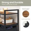 Laundry Hamper – Metal and Fabric – Black and Grey – Dual Pull-Out Bags with Shelves