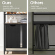 Laundry Hamper – Metal and Fabric – Black and Grey – Dual Pull-Out Bags with Shelves