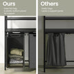 Laundry Hamper – Metal and Fabric – Black and Grey – Dual Pull-Out Bags with Shelves