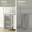 Laundry Hamper – Metal and Fabric – Black and Grey – Dual Pull-Out Bags with Shelves