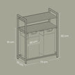 Laundry Hamper – Metal and Fabric – Black and Grey – Dual Pull-Out Bags with Shelves