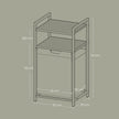 Laundry Hamper – Wood and Fabric – Rustic Brown and Black – Pull-Out Laundry Bag with 2 Shelves, 65 L Capacity