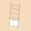 2-Compartment Laundry Hamper – Fabric – Neutral Color – Removable Pull-Out Liners with Blanket Ladder