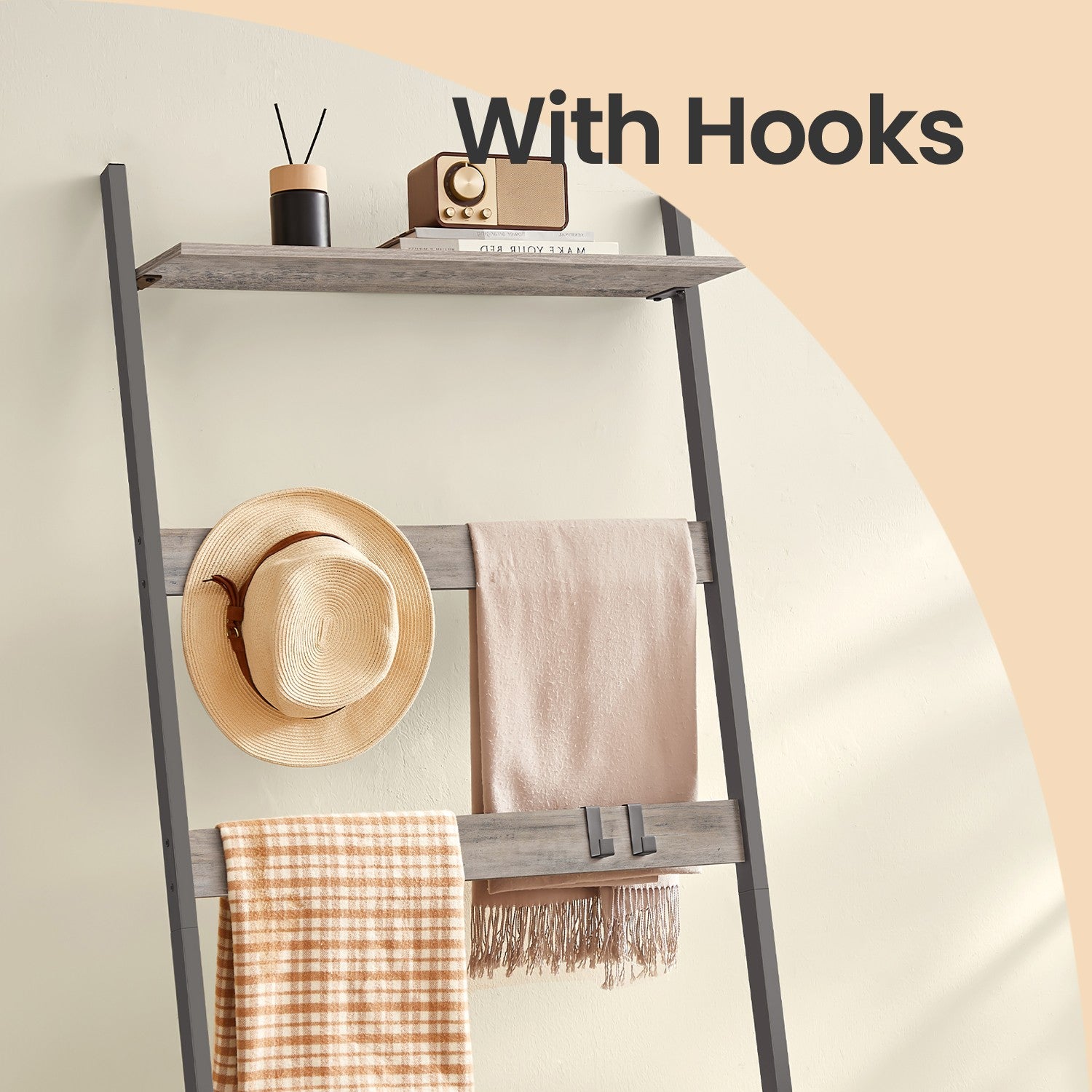 2-Compartment Laundry Hamper – Fabric – Neutral Color – Removable Pull-Out Liners with Blanket Ladder