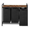 Clothes Sorter – Metal Frame – Rustic Brown and Black – 4 Removable Liner Bags