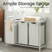 Laundry Sorter – Metal Frame – Rustic Brown and Black – 4 Removable Bags with Shelf