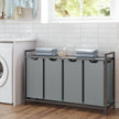 Laundry Sorter – Metal Frame – Rustic Brown and Black – 4 Removable Bags, 40L Capacity