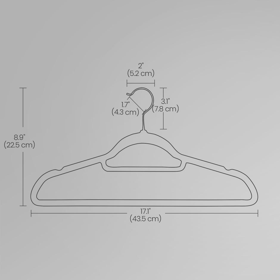 Velvet Hangers – Velvet – Cloud White – Set of 50 with Rose Gold Swivel Hook and Non-Slip Design