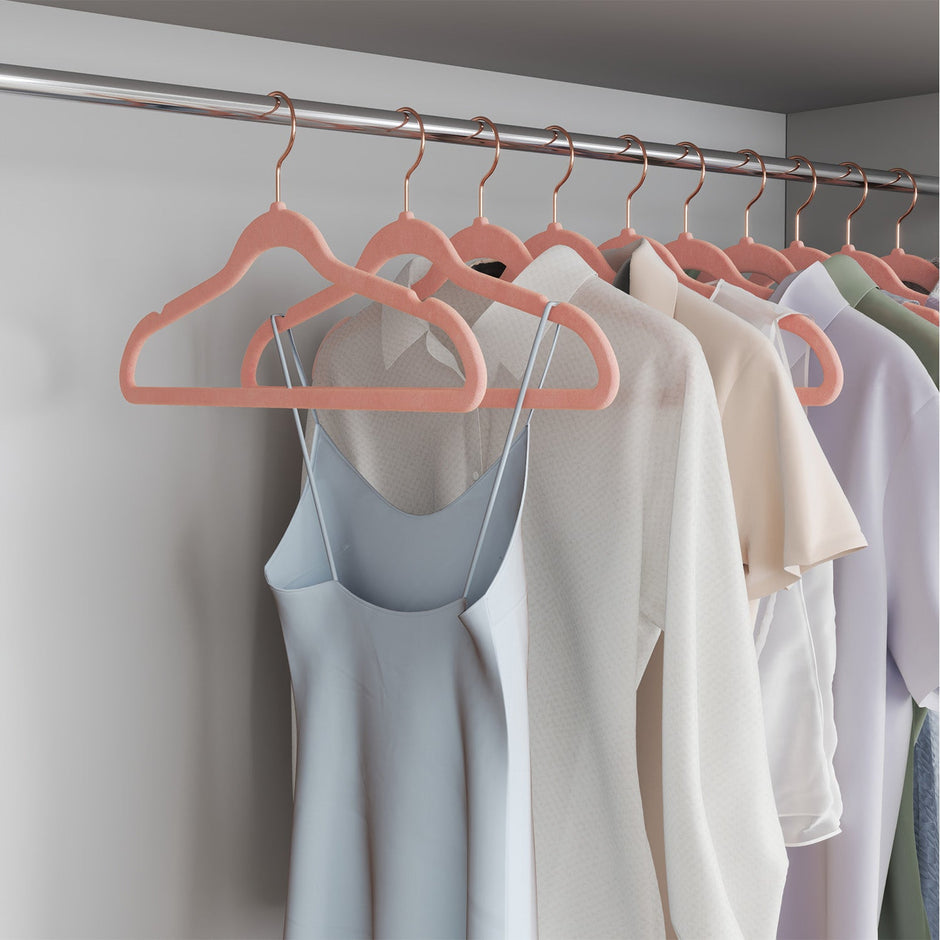 Velvet Hangers – Velvet – Pink – 360° Swivel Hooks – Non-Slip Design – 20 Pack