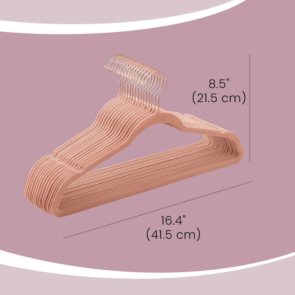 Velvet Hangers – Velvet – Pink – 360° Swivel Hooks – Non-Slip Design – 20 Pack