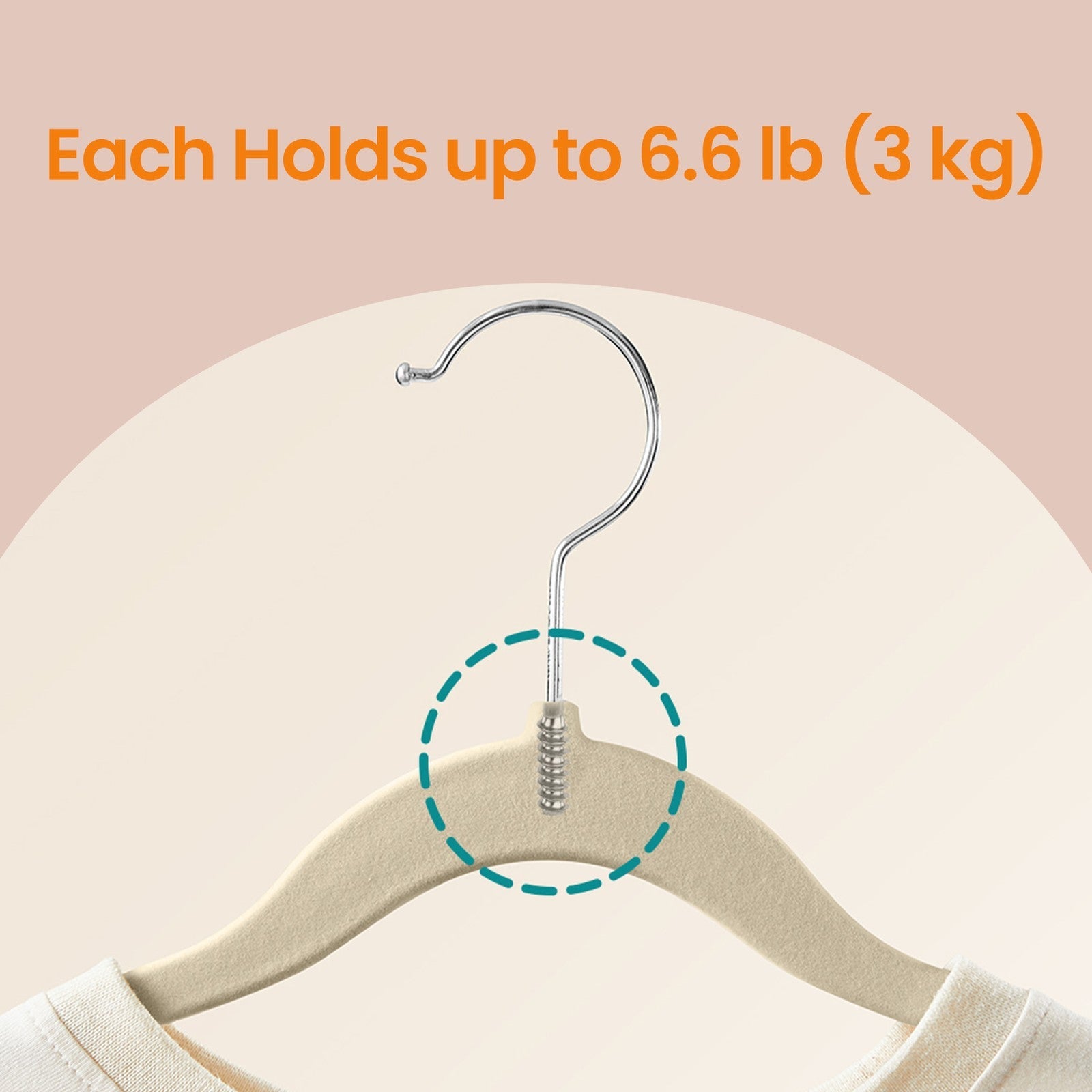 Baby Hangers – Velvet – Light Pink – Non-Slip with Rose Gold Hooks – Pack of 50