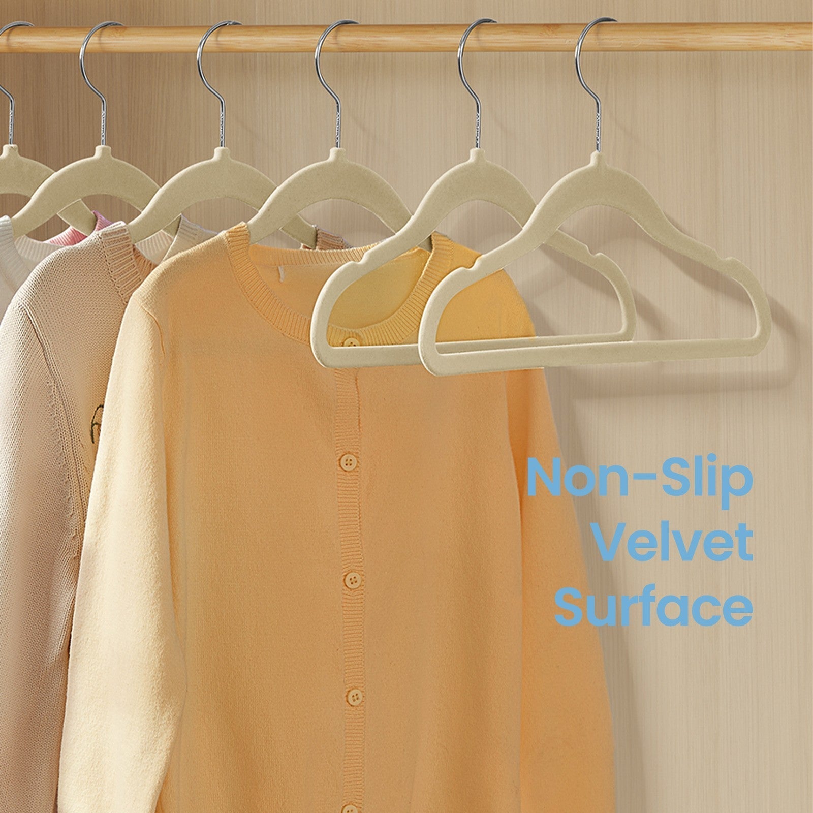Baby Hangers – Velvet – Light Pink – Non-Slip with Rose Gold Hooks – Pack of 50