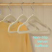 Baby Hangers – Velvet – Light Pink – Non-Slip, Rose Gold Hooks – 30 Pack, 30 x 20.5 cm