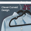 Velvet Hangers – Velvet – Ink Black – Non-Slip with Shoulder Notches and Pants Bar, 360° Swivel Hook, 50 Pack