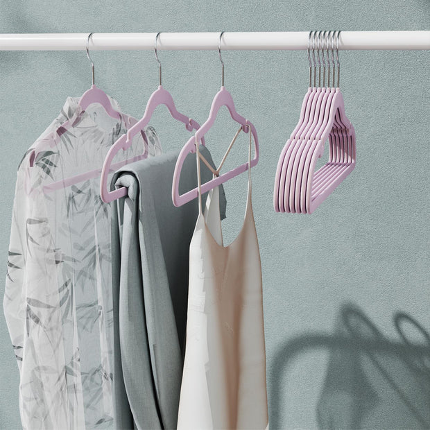 Velvet Hangers – Velvet – Ink Black – Non-Slip with Shoulder Notches and Pants Bar, 360° Swivel Hook, 50 Pack