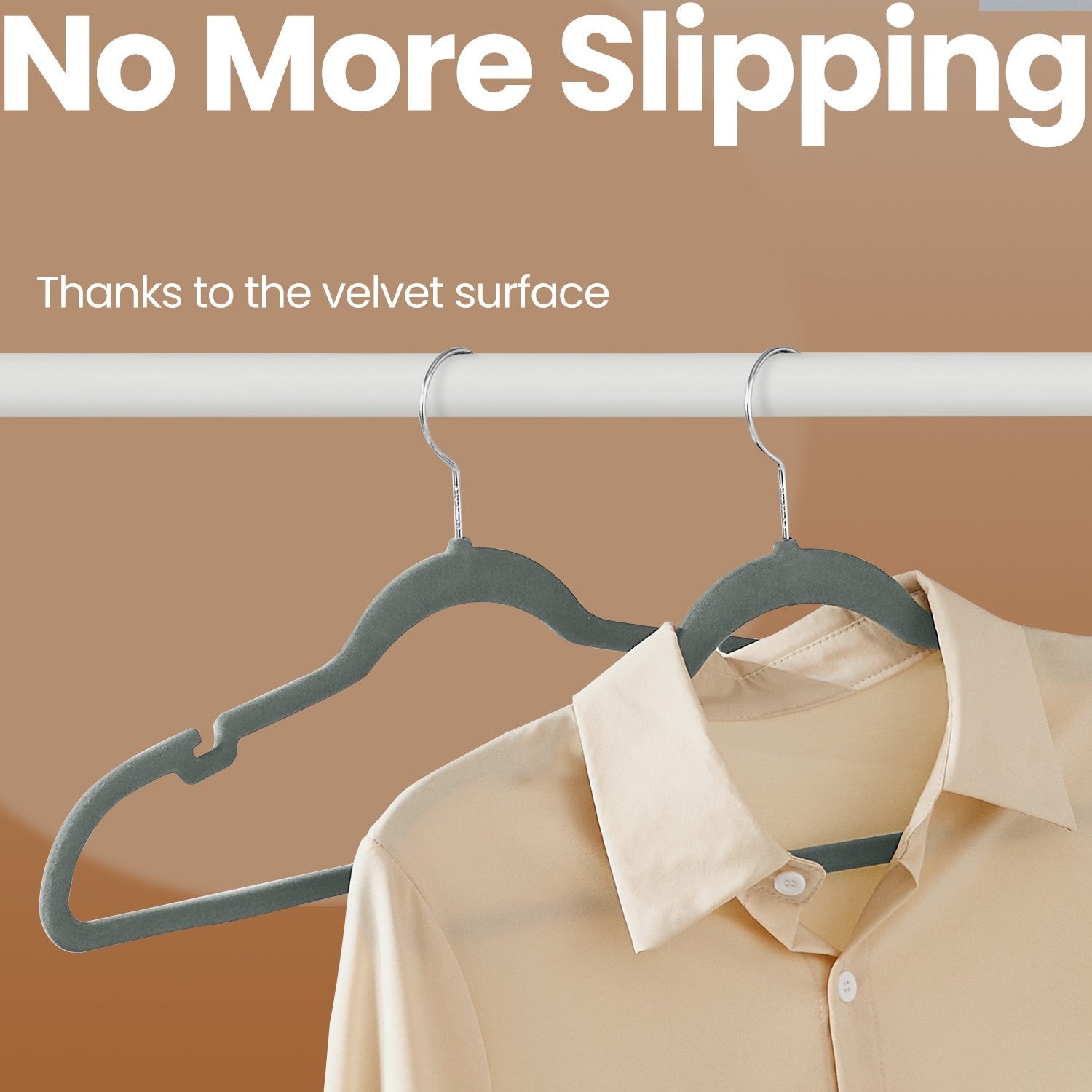 Velvet Hangers – Velvet – Ink Black – Non-Slip with Shoulder Notches and 360° Swivel Hook, 30 Pack