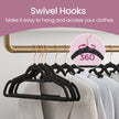 Velvet Hangers – Velvet – Light Pink – Non-Slip, Space-Saving Design, Set of 30