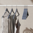 Wooden Coat Hangers – Solid Wood – Natural – Set of 20 with Shoulder Grooves and Non-Slip Bar
