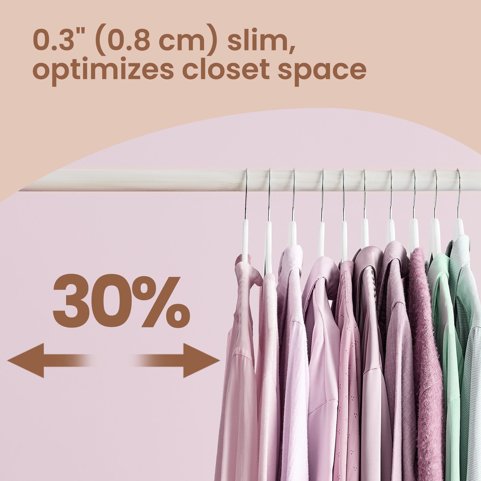 Set of 30 Clothes Hangers – Solid Birch Wood – Natural Beige – Space Saving Design with 360° Swivel Hooks