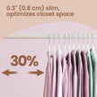 Set of 30 Clothes Hangers – Solid Birch Wood – Natural Beige – Space Saving Design with 360° Swivel Hooks