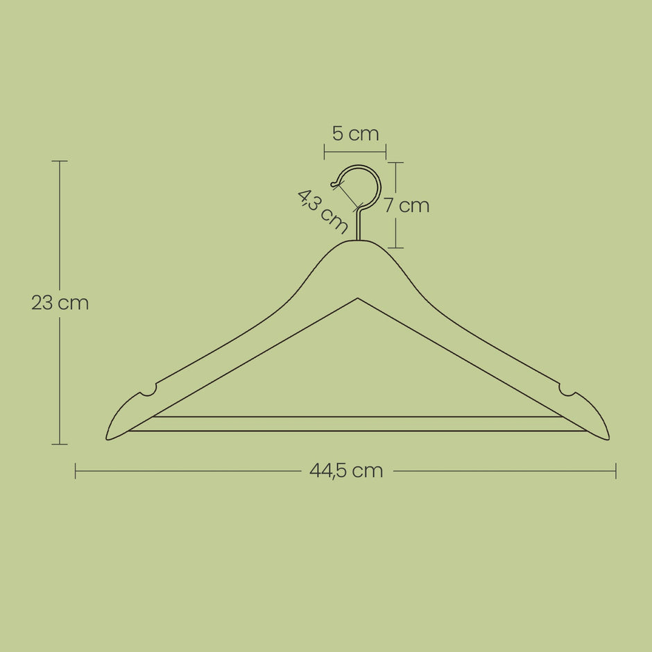 Wooden Coat Hangers – Solid Wood – White – Set of 10 with Shoulder Grooves and Anti-Slip Trousers Bar