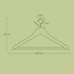 Wooden Coat Hangers – Solid Wood – White – Set of 10 with Shoulder Grooves and Anti-Slip Trousers Bar