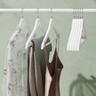 Wooden Coat Hangers – Solid Wood – White – Set of 10 with Shoulder Grooves and Anti-Slip Trousers Bar