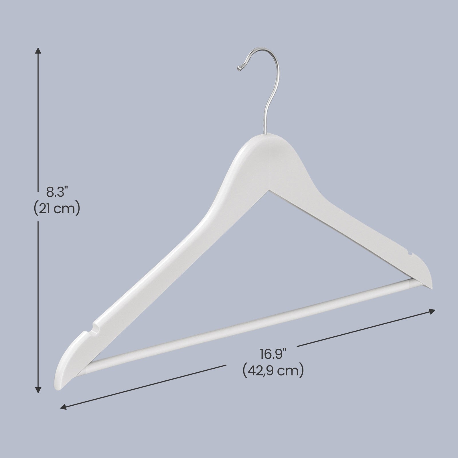 Set of 20 Solid Birch Wood Clothes Hangers – Natural Beige – 360° Swivel Hooks