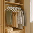 Set of 20 Solid Birch Wood Clothes Hangers – Natural Beige – 360° Swivel Hooks