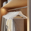 Set of 20 Solid Birch Wood Clothes Hangers – Natural Beige – 360° Swivel Hooks