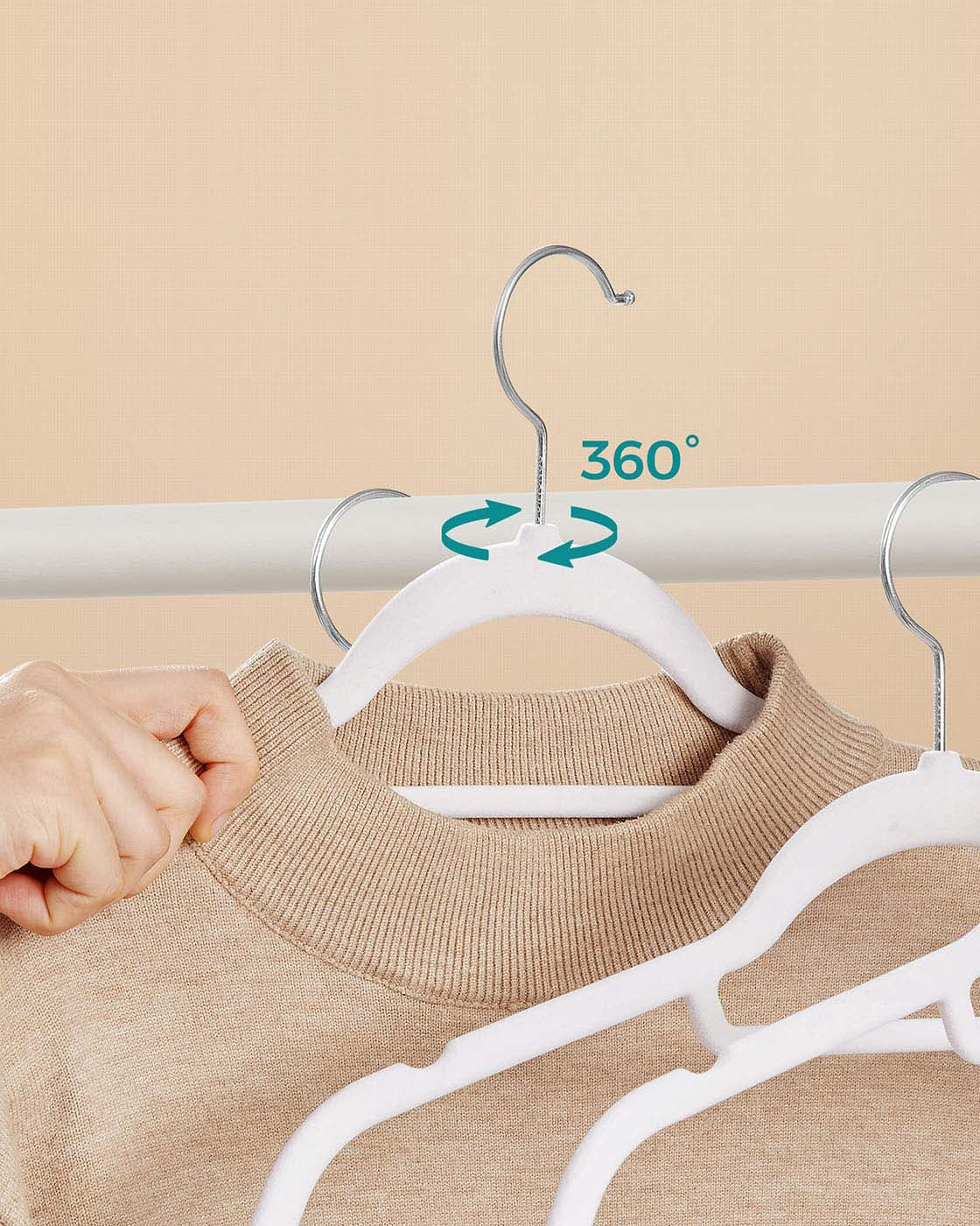 Velvet Coat Hangers – Velvet – Black – Space Saving, Non-Slip with Tie Organizer and 360 Degree Swivel Hook, 50-Pack