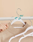 Velvet Coat Hangers – Velvet – Black – Space Saving, Non-Slip with Tie Organizer and 360 Degree Swivel Hook, 50-Pack
