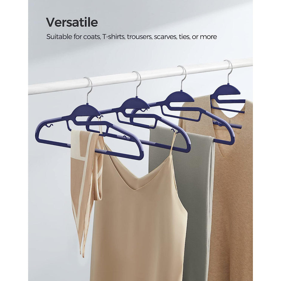 Set of 20 Plastic Hangers – Plastic – Dark Blue Ash and Light Blue Ash – Thin Space Saving Non-Slip Design