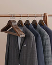 Wood Hangers – Maple Wood – Dark Walnut – 20-Pack with Shoulder Notches and Trousers Bar