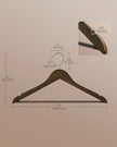 Wood Hangers – Maple Wood – Dark Walnut – 20-Pack with Shoulder Notches and Trousers Bar