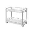Spice Rack Organizer – Metal – Silver – 2-Tier with Anti-Slip Feet and Plastic Shelf Liner