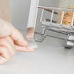 Spice Rack Organizer – Metal – Silver – 2-Tier with Anti-Slip Feet and Plastic Shelf Liner