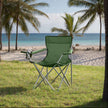 Camping Chairs Set of 2 – Metal – Olive Green – Folding with Armrests, 120 kg Capacity