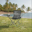 Camping Chairs Set of 2 – Metal – Olive Green – Folding with Armrests, 120 kg Capacity