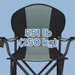 Folding Camping Chair – Heavy-Duty Metal – Grey and Black – Padded Seat with Cup Holder